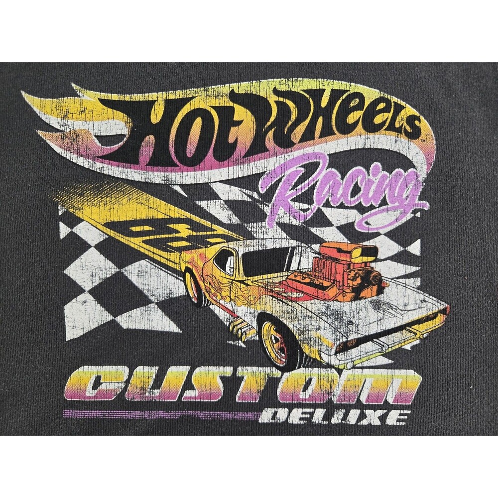Hot Wheels Shirt Womens Small Black Racing Custom Deluxe Crop Lace Tank Top Car - Picture 2 of 7